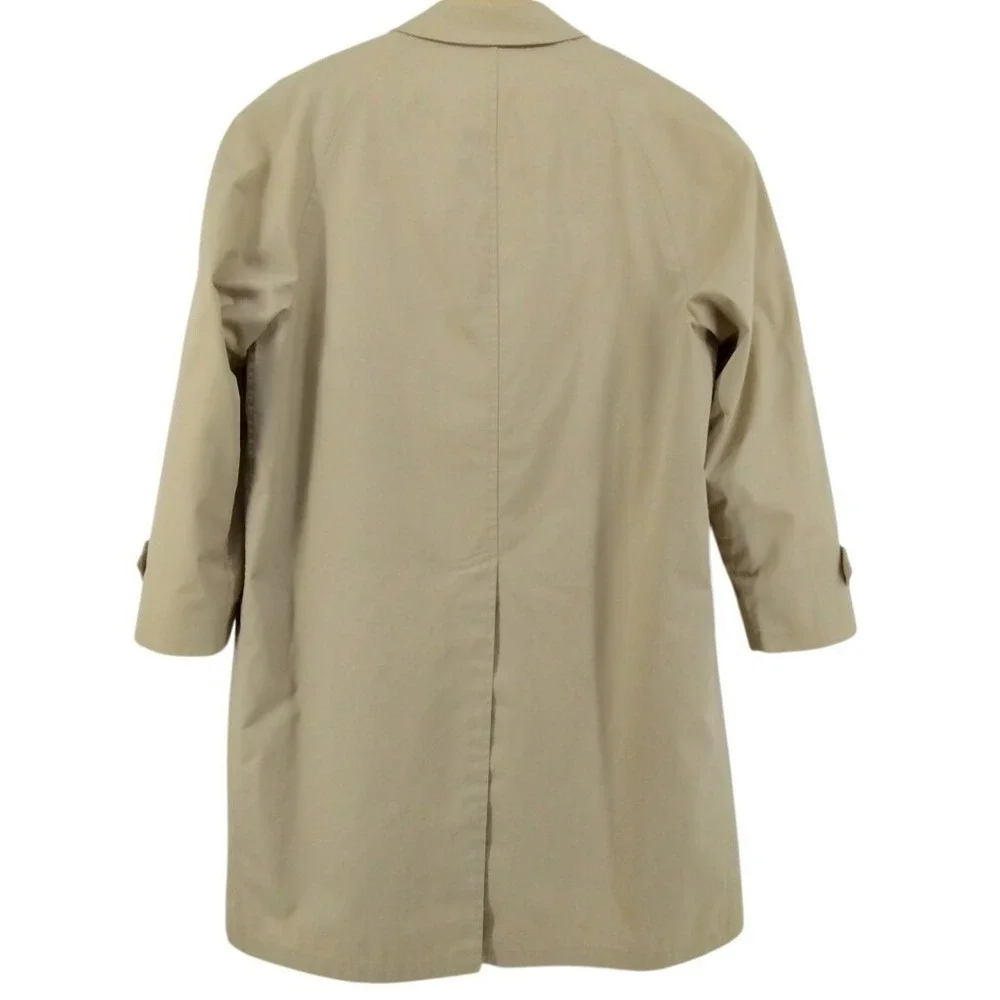 Hart Schaffner Marx Mens Trench‎ Coat Tan 46L Removable Lining Rain Overcoat